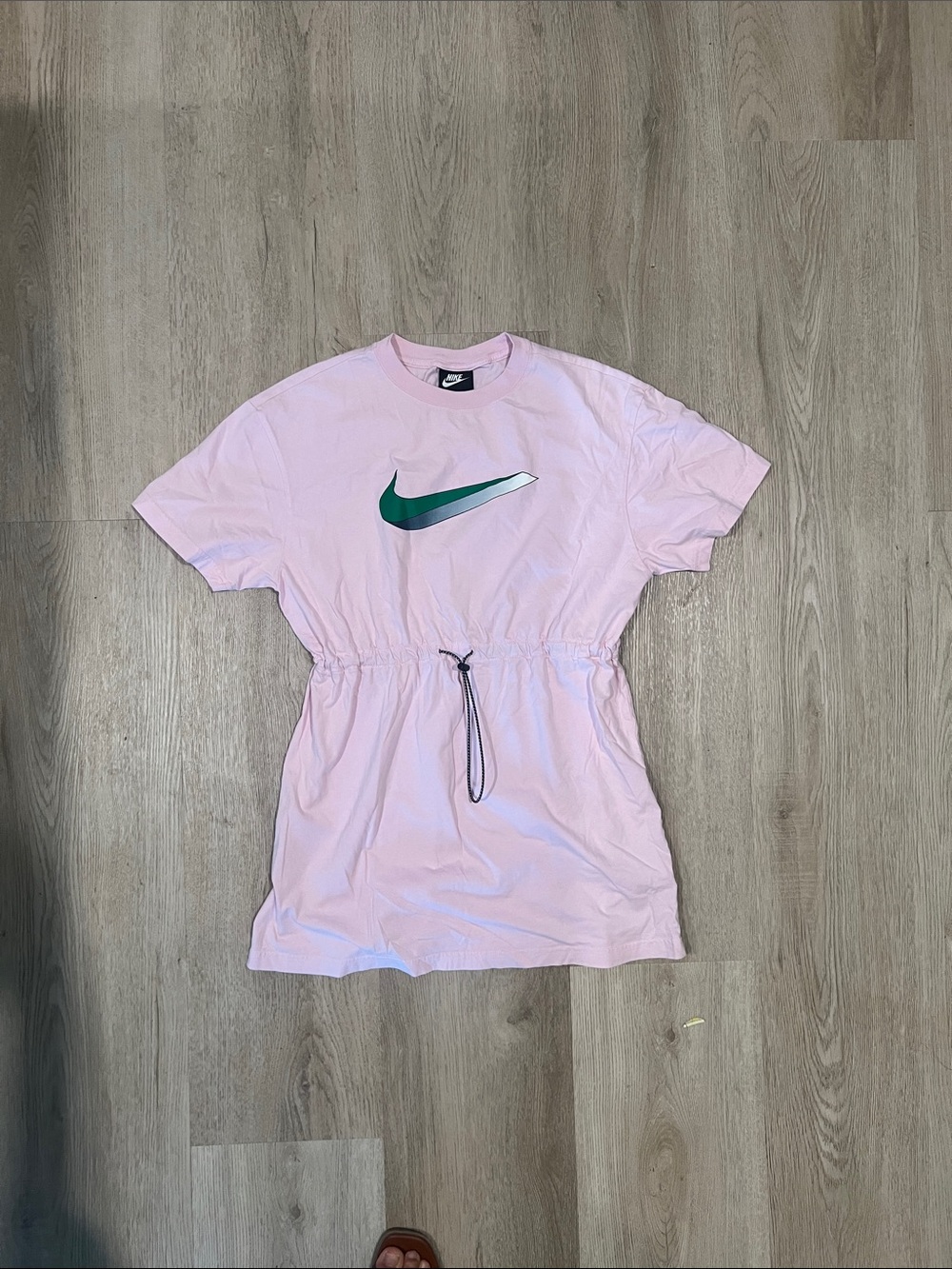 Nike Pink Short-Sleeve Drawstring Swoosh Tee/Dress